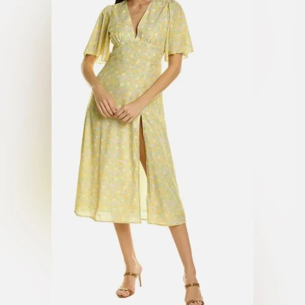One Pretty Time (OPT) pale Yellow Floral Dress size XL NWT